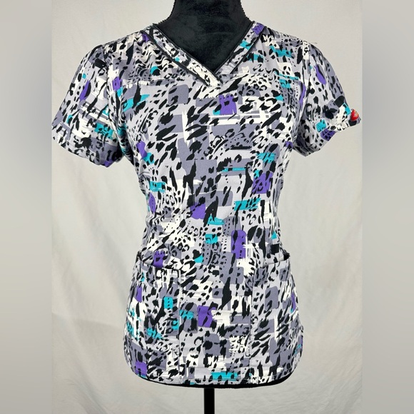 Dickies Tops - Dickies Abstract Print Scrub Top